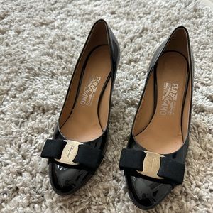 Ferragamo Carla Bow Kitten Heel Pumps